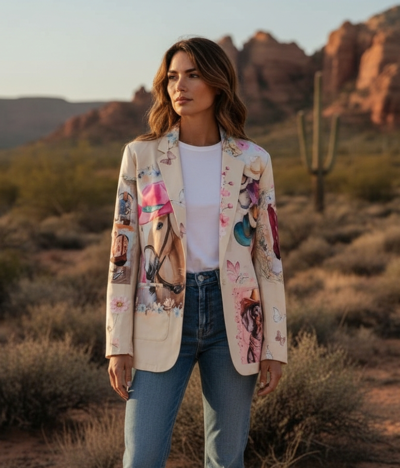 Baha Ranch Danilo Painted Cowgirl Western Blazer