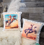 Baha Ranch Stamped Rodeo 2 Velvety Soft Pillow Case Made in America