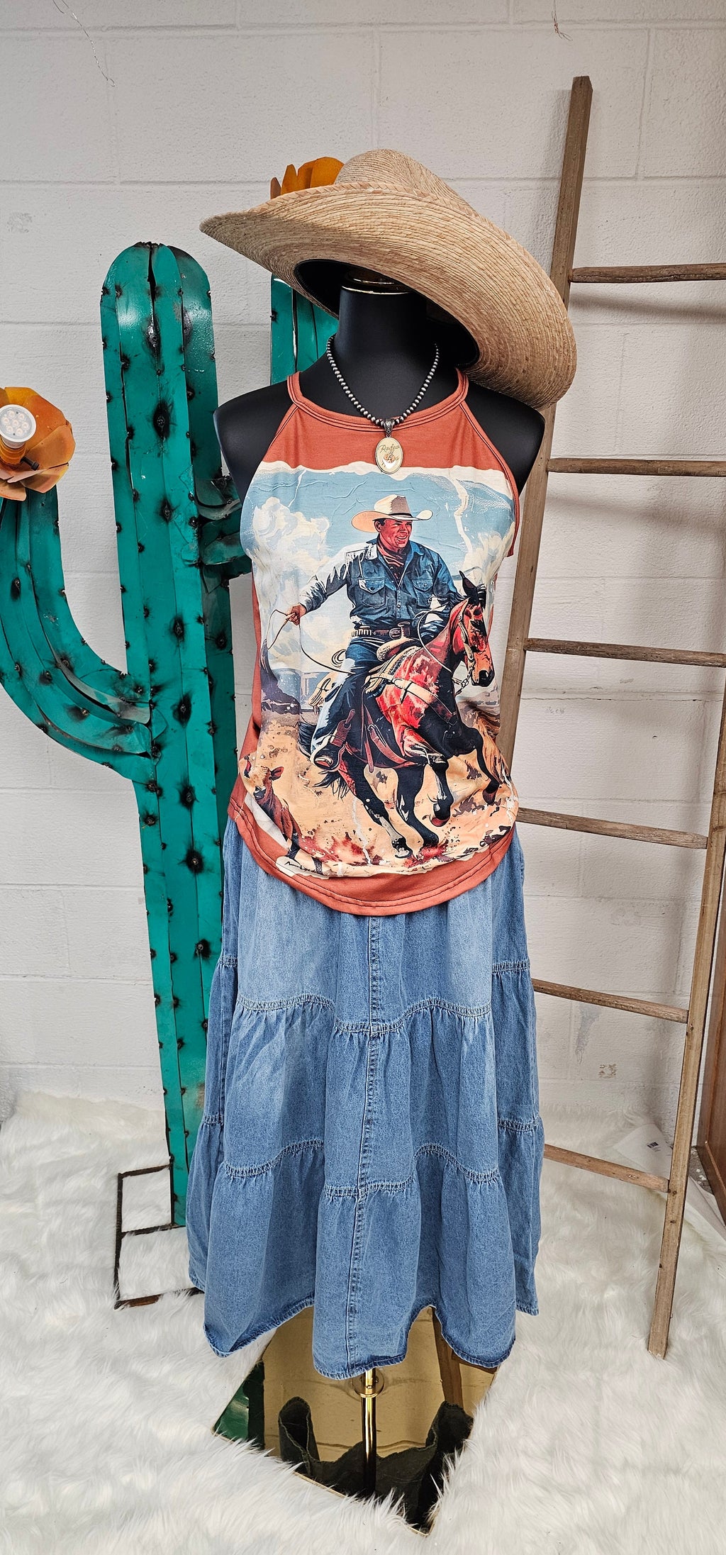 Baha Ranch Ranching Western Tank Top
