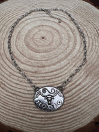 Western Rodeo Steer Head Pendant Necklace — 18 Inch with Extender