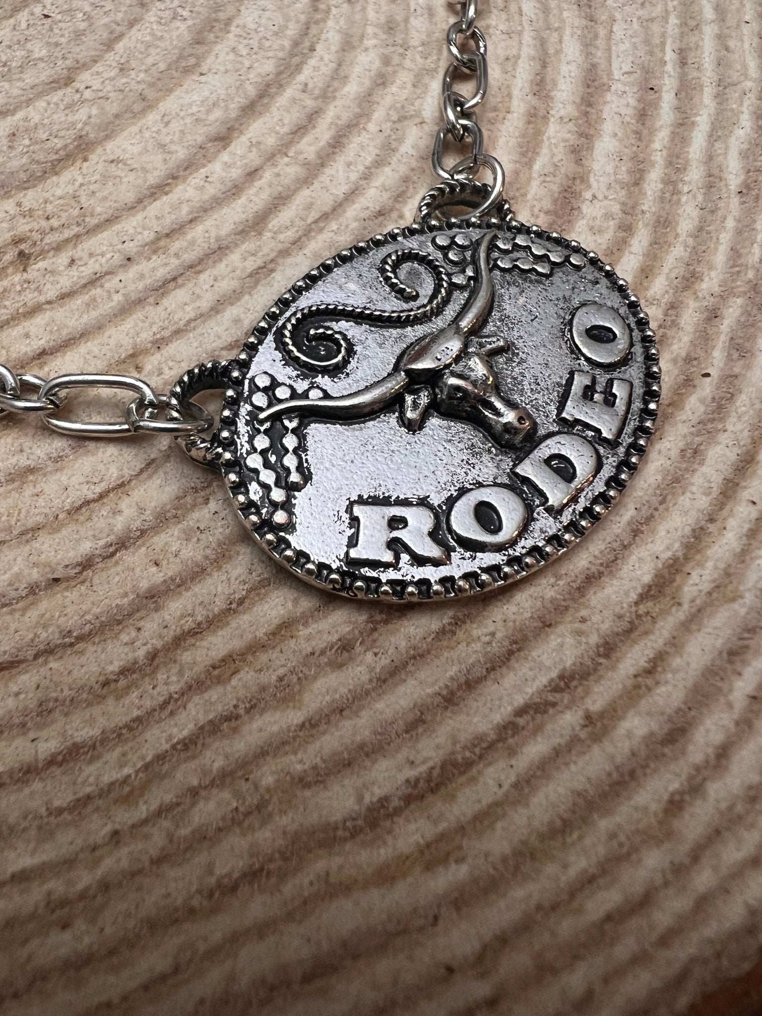 Western Rodeo Steer Head Pendant Necklace — 18 Inch with Extender