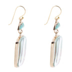 Scenic Sedona Desert Blue Turquoise Golden Drop Earrings