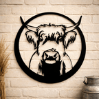 Steel Highland Cow Wall Art