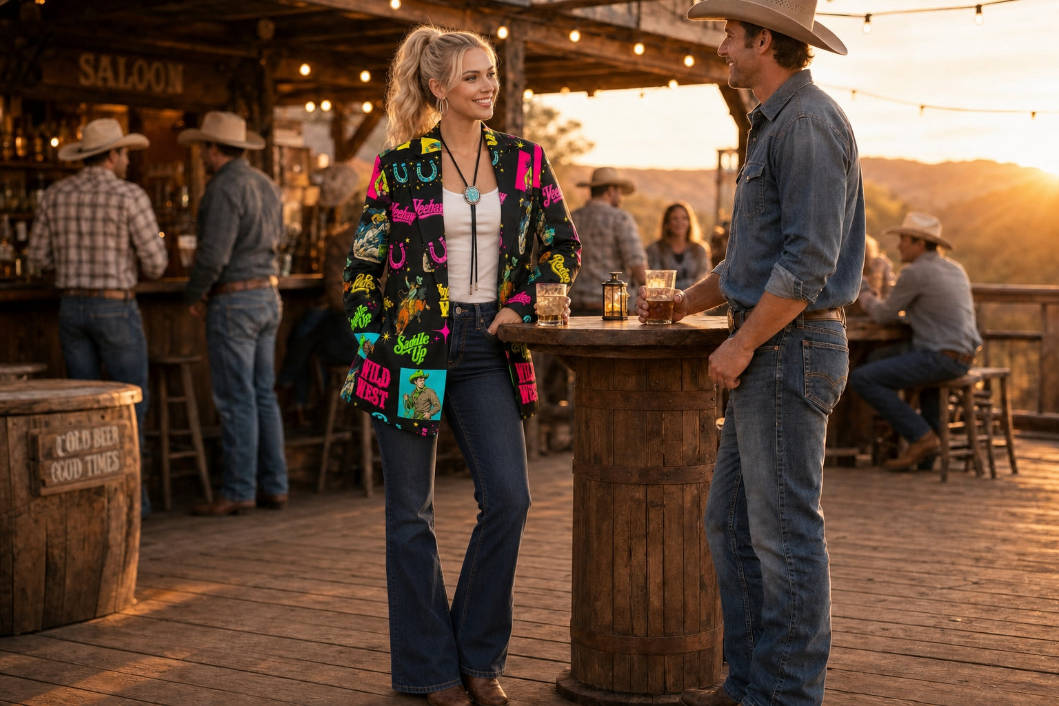 Baha Ranch The Last Roundup Western Blazer in Black