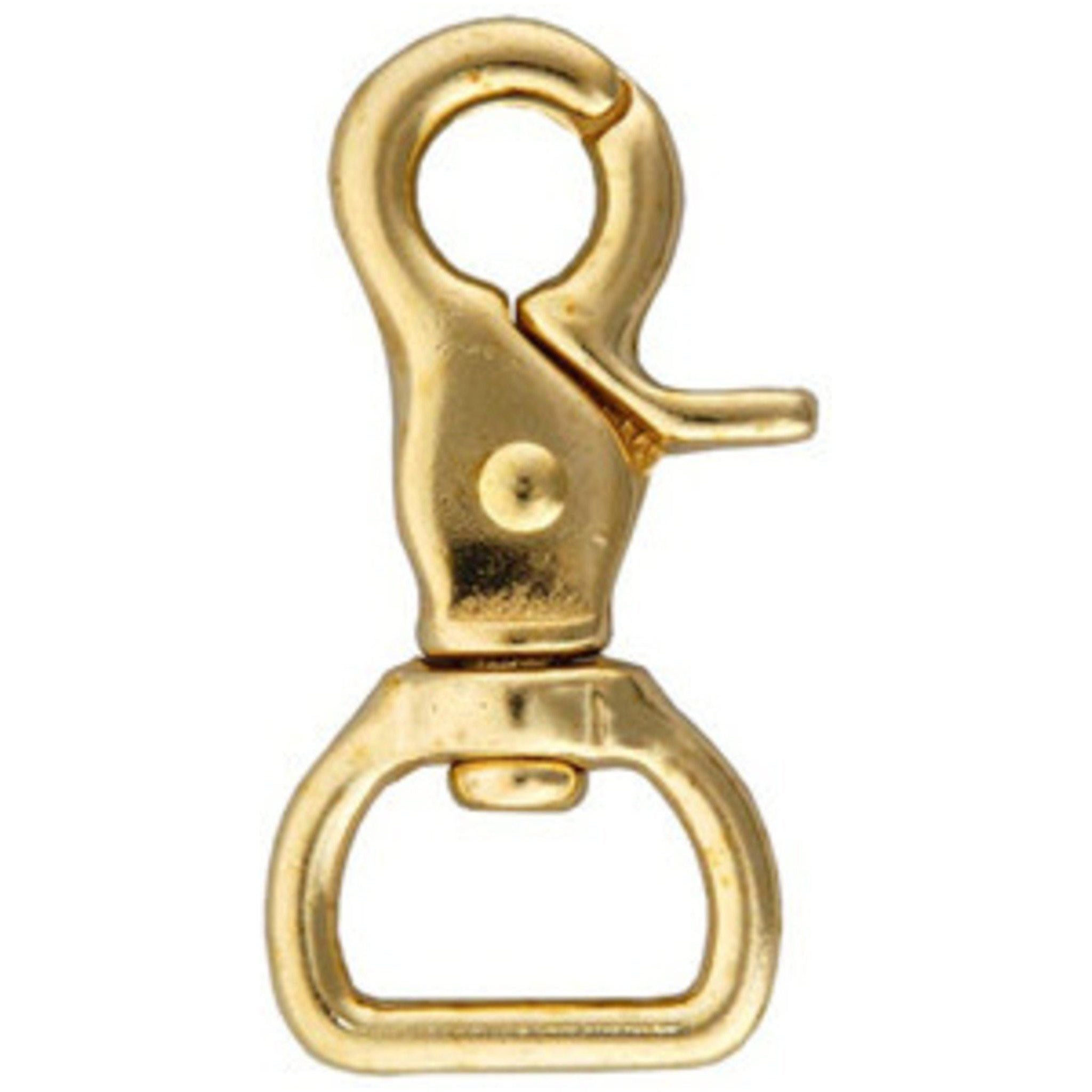 Horse Tack Solid Brass Trigger Snap Square Eye Snap Loop Eye 2-1/2" 2-Pack
