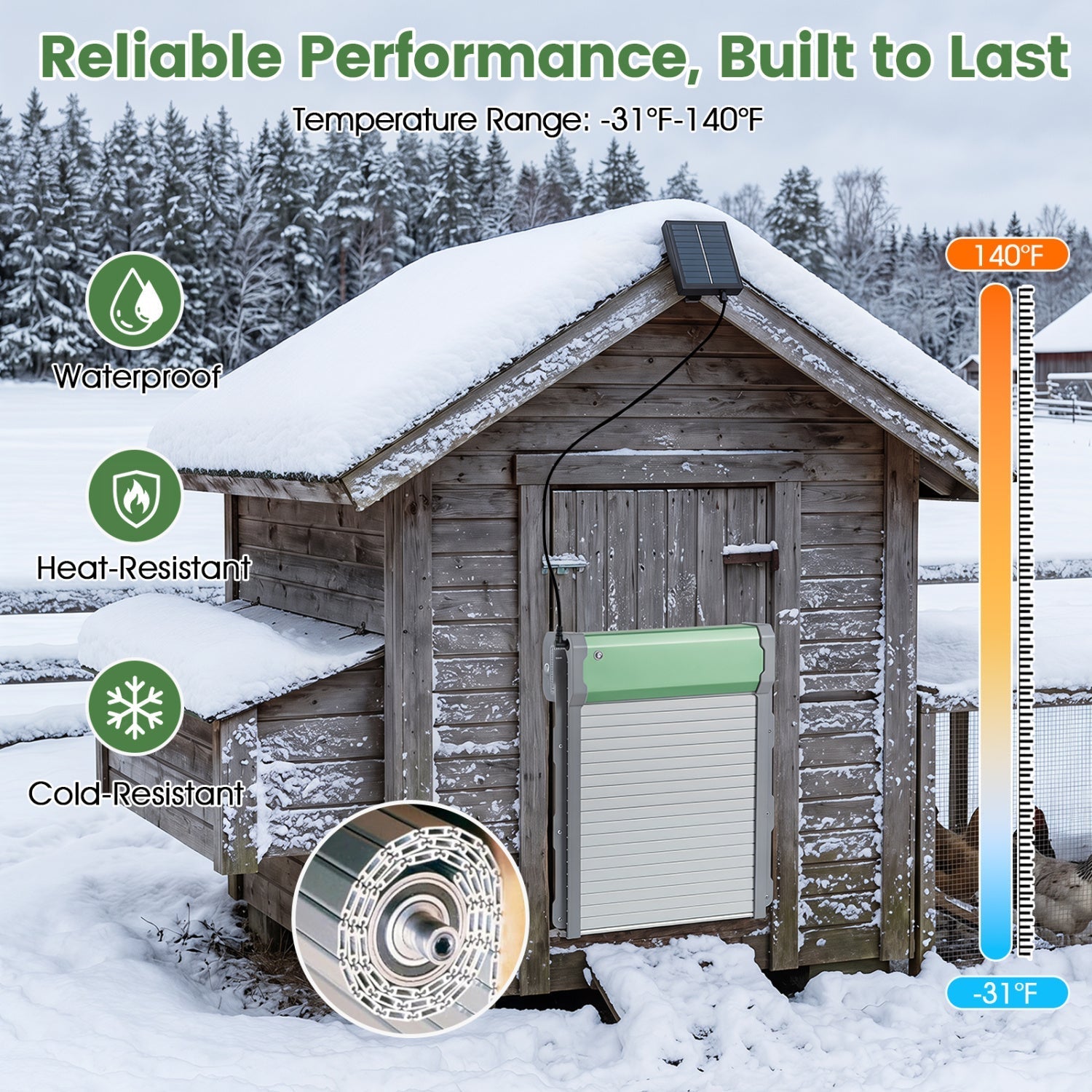 Automatic Chicken Coop Door with Remote Control & Light Sensor