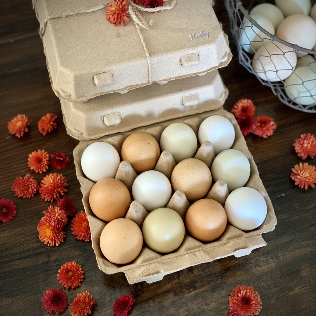 Henlay Vintage Blank Egg Cartons, Classic 3x4 Design, 2 Colors, 25, 65, 75, or 200 Pack