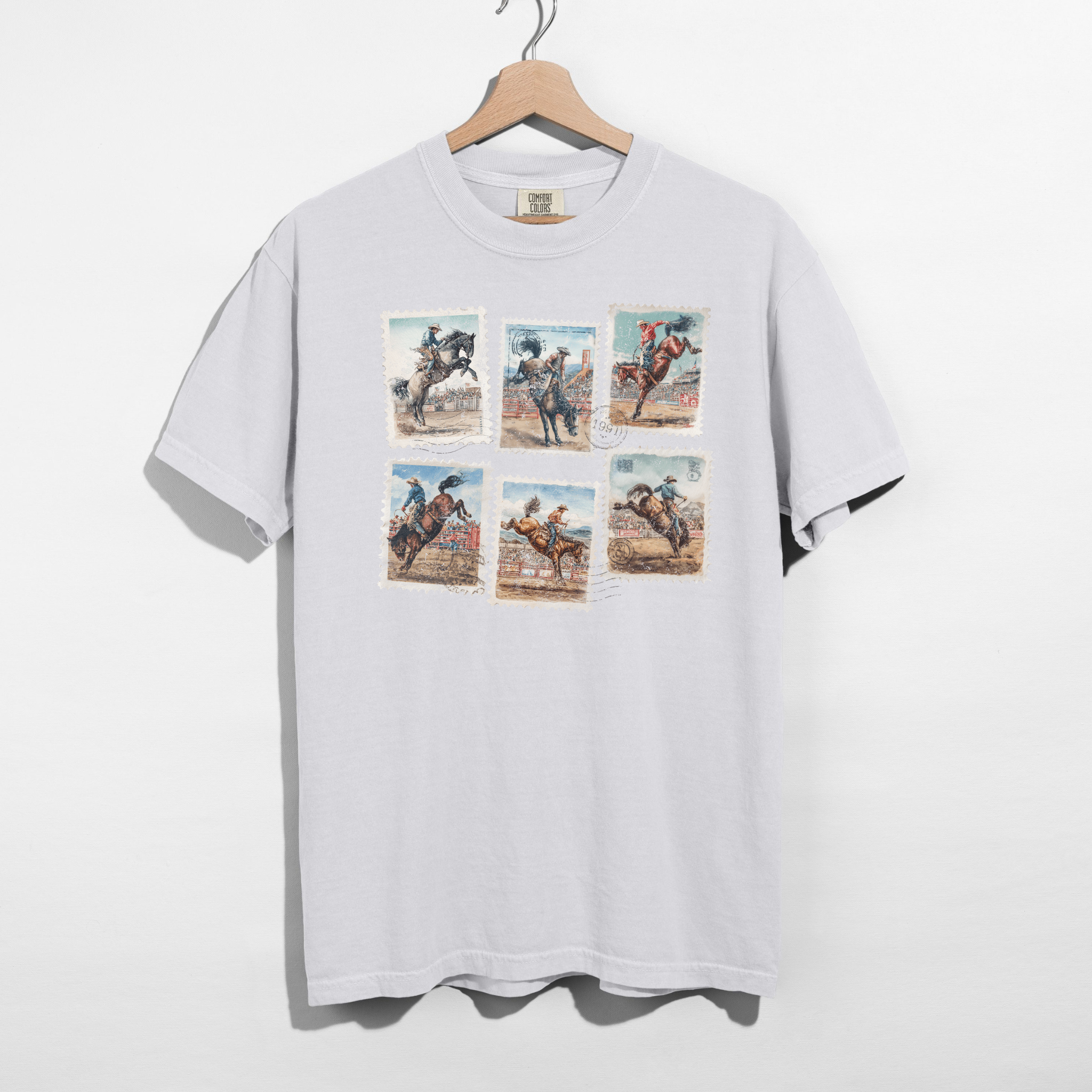 Vintage Rodeo Stamp Graphic Tee – Western Cowboy