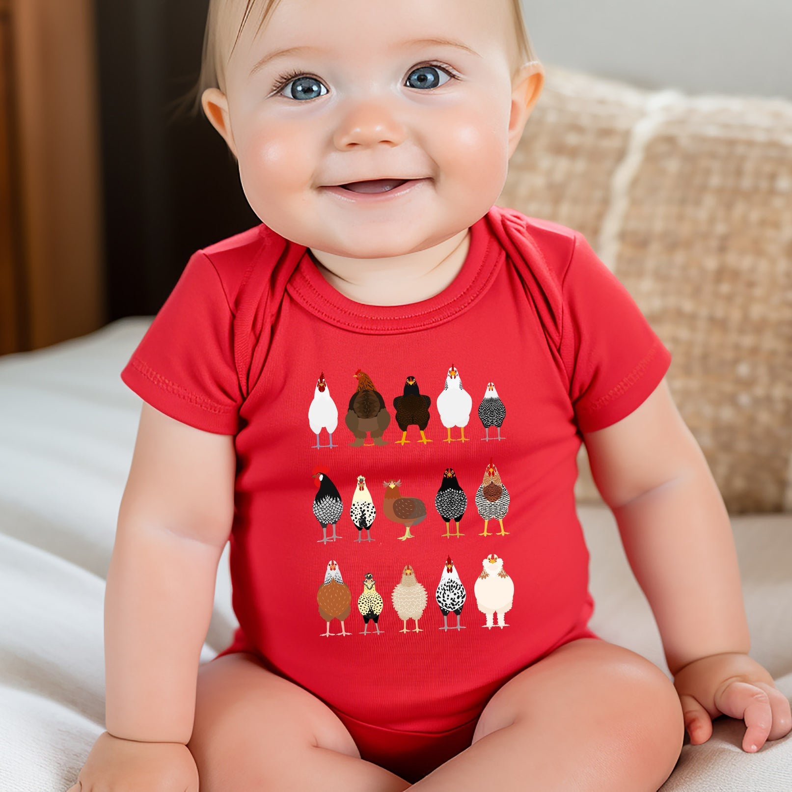 Chicken Lovers Farmyard Birds Illustration Featuring Hen Breeds For Kids And Infants Comfort Colors Tee