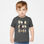 Sheep Lovers Farm Animal Illustration Breeds Featuring Playful Lamb Portraits For Kids Youth Comfort Colors Tee