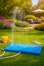 Sunneday Splash Pad for Kids | Oscillating Water Sprinkler | Backyard Summer Fun | Blue
